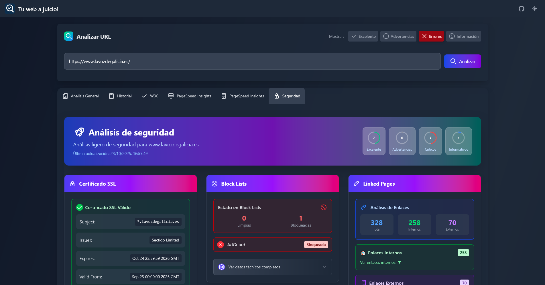 Tu Web a Juicio! screenshot 1
