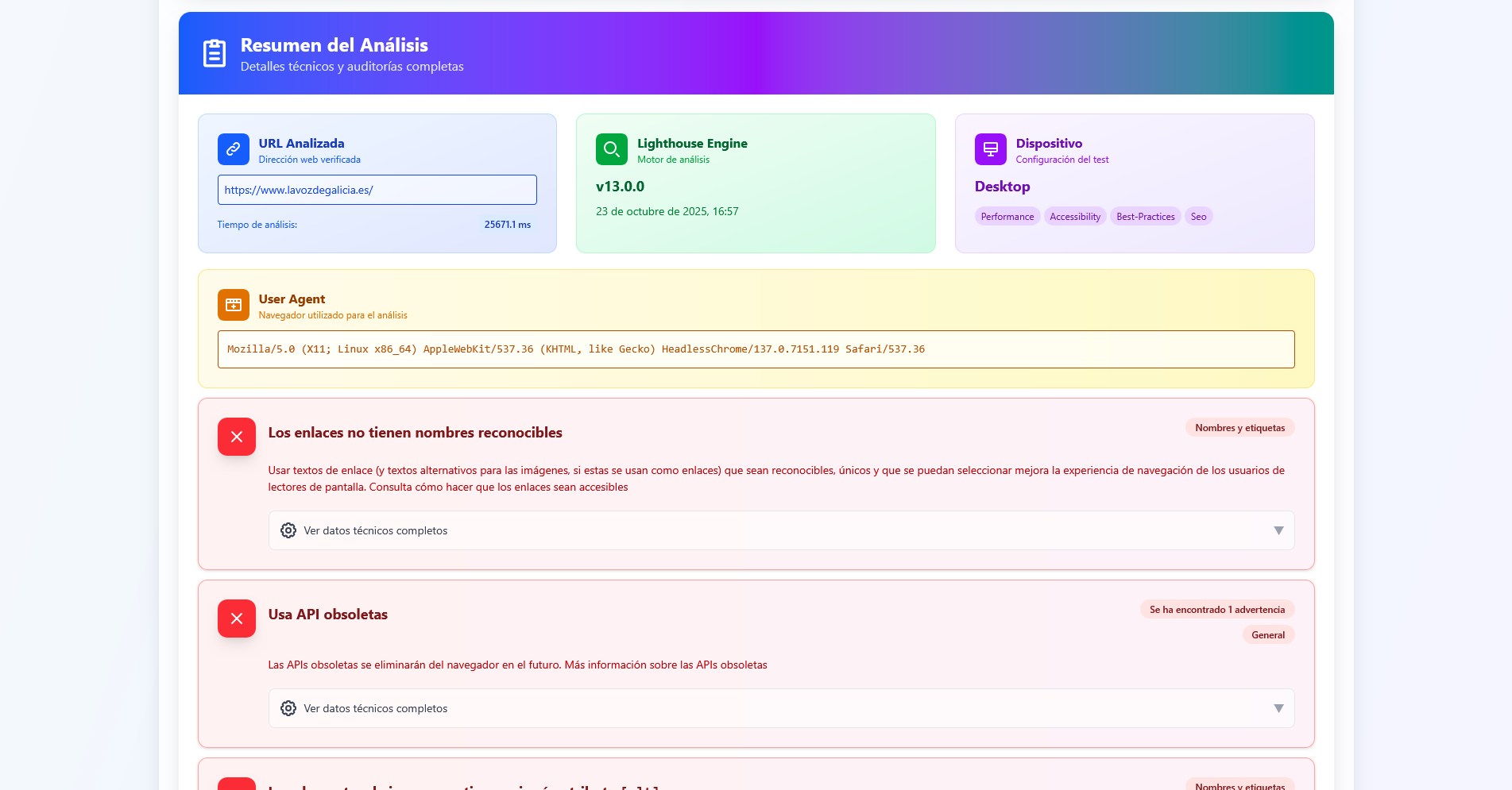 Tu Web a Juicio! screenshot 9